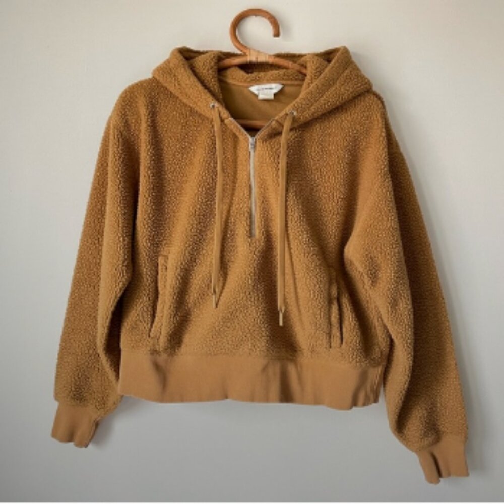 Club Monaco Teddy Quarter-Zip Shearling Hoodie Medium $170 - Picture 4 of 6